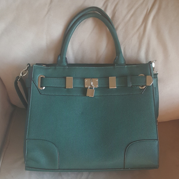 JustFab Bags Green Satchel Purse Poshmark